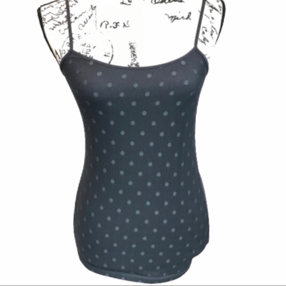 2/$10 Loft outlet dark grey polka dot tank top XS